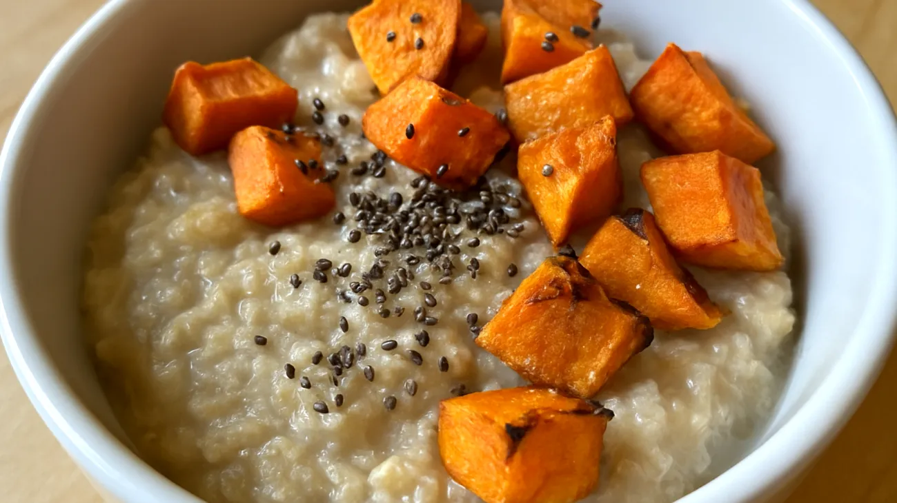 Quinoa-Pudding mit Chiasamen und Süßkartoffel"